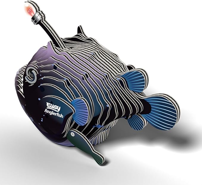Eugy Anglerfish 3D Puzzle - 29 Piece Eco-Friendly Educational Toy Puzzle for Boys, Girls & Kids Ages 6+