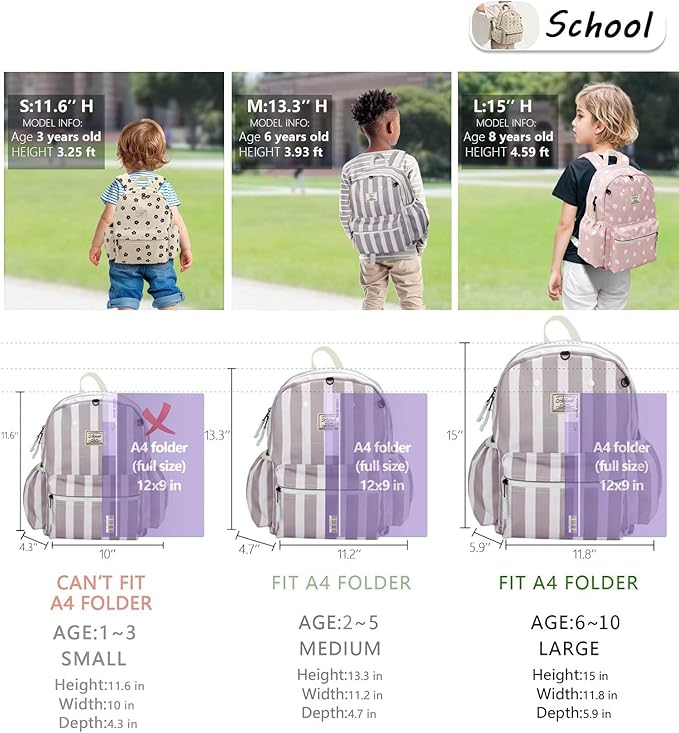 Corduroy Kids Backpack for Boys 6-10: Boys Girls Backpacks for Elementary Kindergarten 15” H Fit Folder