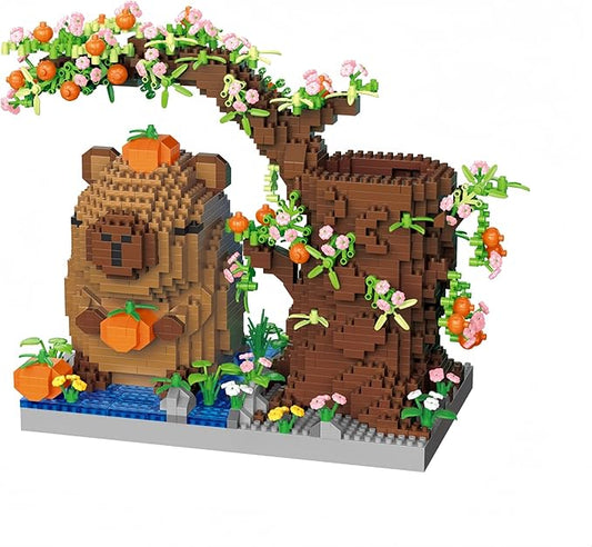 Capybara Model Micro Mini Building Block Toy: Assemble Your Own Dual - Function Pen Holder & Decor - Perfect for Students, a Gift Filled with Joy