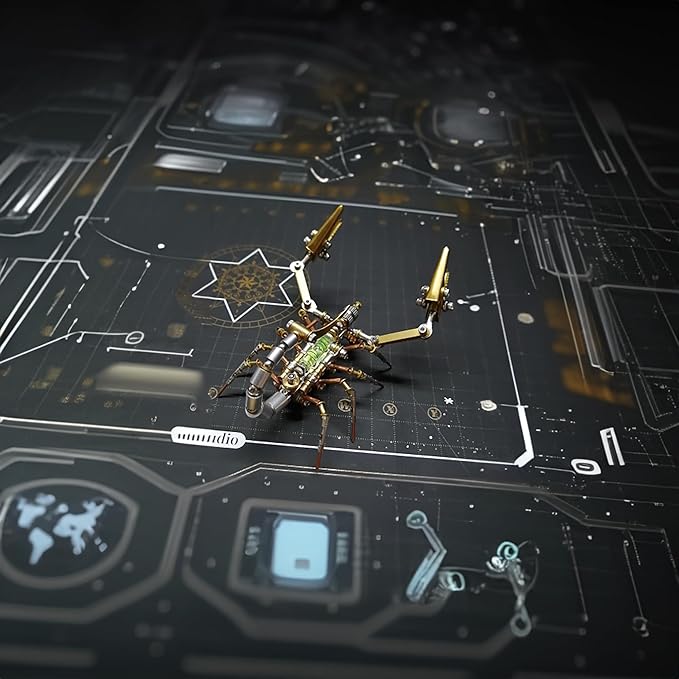 Metal Insect Steampunk Bug Mechanical Steampunk Sculpture Insect Clockwork 3D Metal Puzzle, Mechanical Insects Model (Leveling Scorpion)
