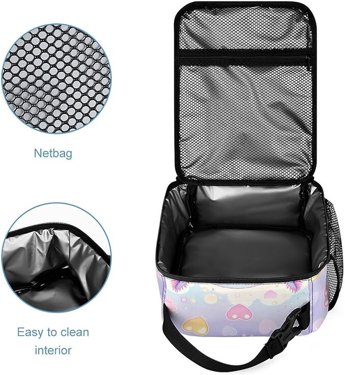 Axolotl Lunch Box - Cute Reusable Axolotl Lunch Bag for Women Men Kids - Small Portable Foldable Insulated Lunchbox for School Work Picnic