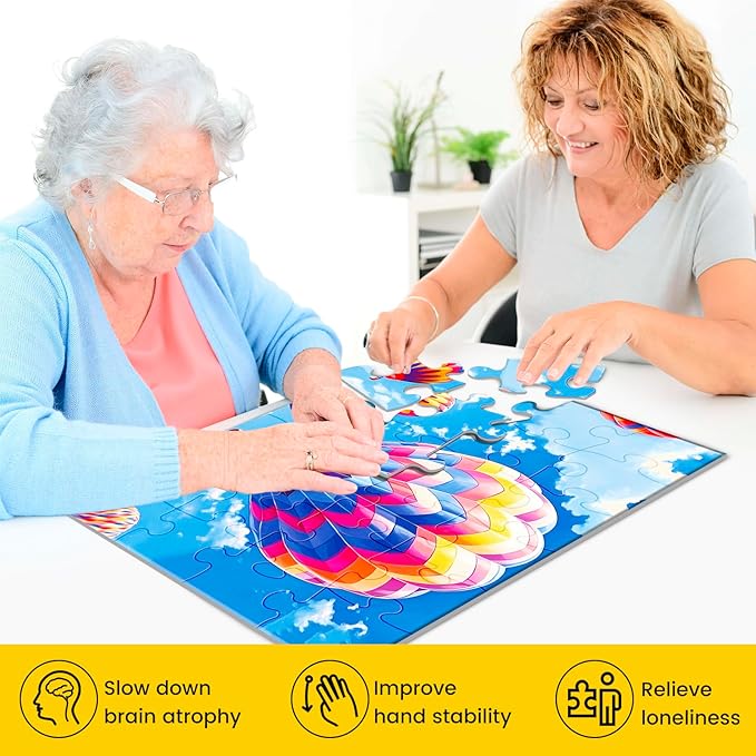 24 Large Piece Puzzle for Seniors 6 Pack Puzzles Dementia Alzheimer's Products and Activities for The Elderly Adults Puzzle Alzheimer's Easy Puzzles Gift Memory Games for Patients, 6 Storage Bag