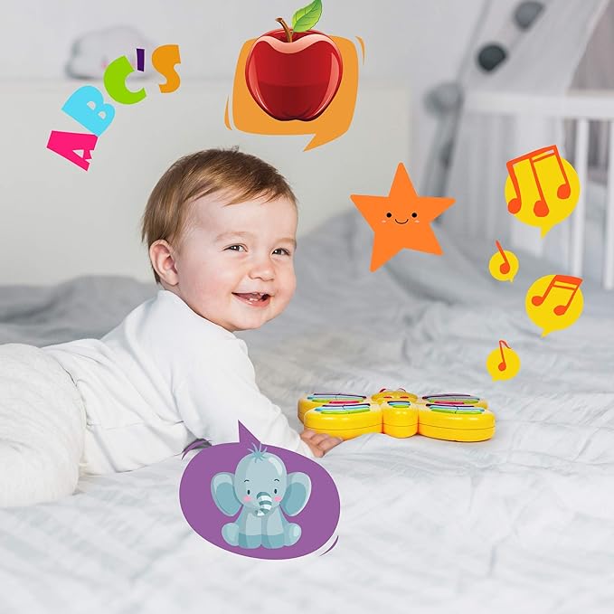 Preschool ABC Learning Toy, Interactive Educational Butterfly Toy for Toddlers, Animal Sounds & Music, Early Development See and Say Baby Toys for 3 Year Old Boys & Girls