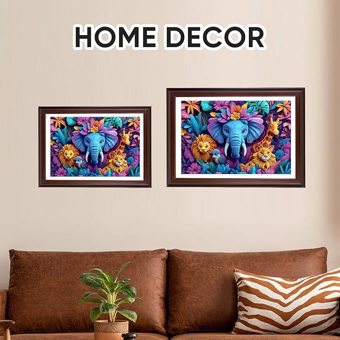 Ruikiyart Wooden Puzzles for Adults, 5MM 500 Pieces Animal World Wooden Jigsaw Puzzles, Unique Shaped Puzzle Gifts for Adults and Kids on Thanksgiving,Family Puzzle Games(16.7"*11.2")