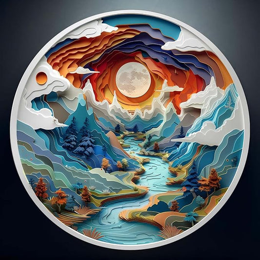 Wooden Puzzles for Adults, Wooden Cave Puzzles, Flat Puzzles with 3D Visual Effect When Completed, Christmas Birthday Gifts for Puzzle Lover, Wood Adult Puzzles (L-13.4 * 13.4in 300pcs)