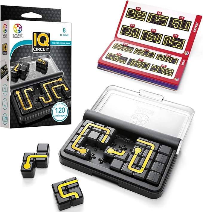 SmartGames IQ Circuit Portable Travel Game with 120 Challenges for Ages 8-Adult