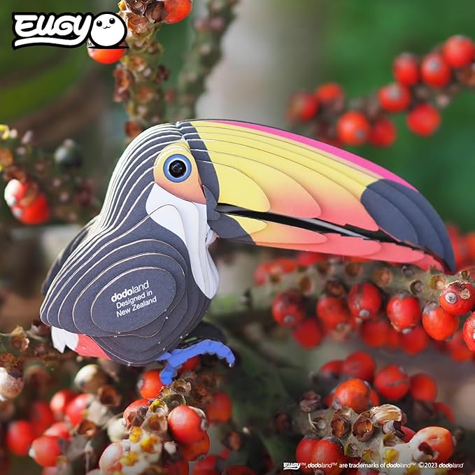 Eugy Toucan 3D Puzzle - 34 Piece Eco-Friendly Educational Toy Puzzle for Boys, Girls & Kids Ages 6+