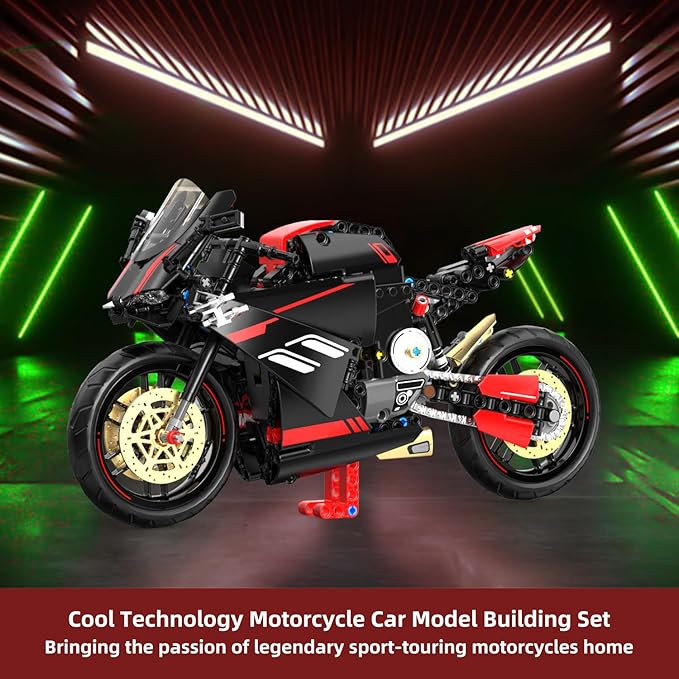 WINGIFT 1:8 Motorcycle Building Set,426 PCS Collectible Motorcycle Display Model Building Kit,Motorbike Toy Collection Brick Kit for Boys Girls,Christmas Birthday Gift for Adults Teens and Kids 8-14+