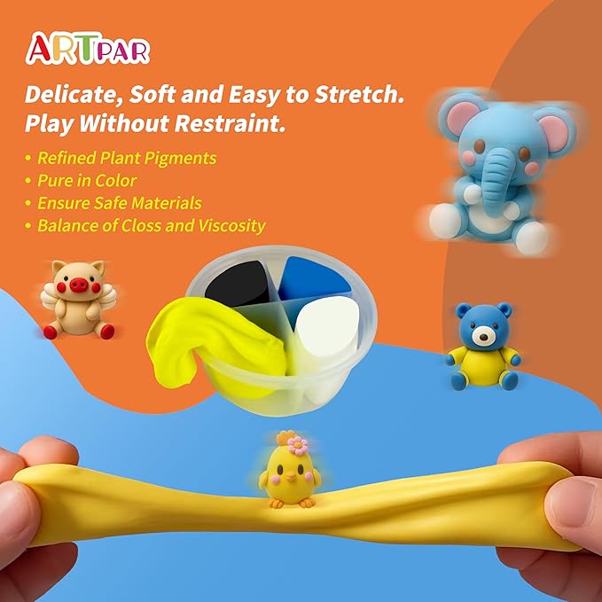 Air Dry Clay Kits for Kids-Modeling Magic Clay,12 Animals DIY Molding Clay Art Crafts Set,Ultra Light & Soft, Safe & Non-Stick with Sculpting Tools & Tutorials, Unique Gifts for Boys & Girls