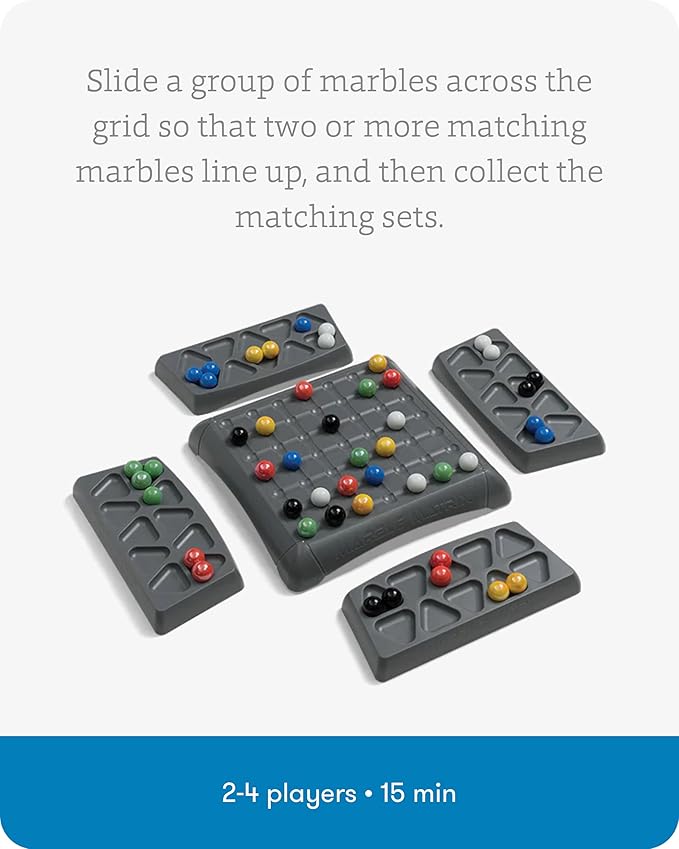 SimplyFun Marble Matrix - Educational Game to Practice Spatial Reasoning and Fine Motor Skills - Engaging Strategy Game for Kids Ages 7 & Up - 2 to 4 Players