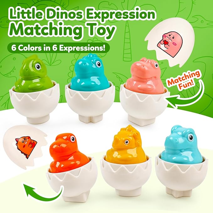 Dinosaur Toys,Egg Toy for Toddlers 1-3,Montessori Sensory Early Educational Learning Shape Matching & Sorting Games Fine Motor Toys Gifts for 2 Year Old Boys Girls