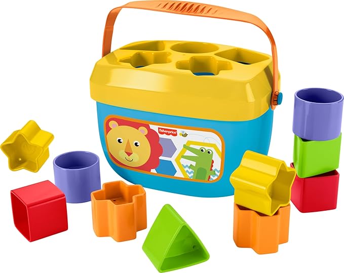 Fisher-Price Infant Toy Set, Baby’s First Blocks (10 Shapes) and Rock-a-Stack Ring Stacking Activity for Ages 6+ Months