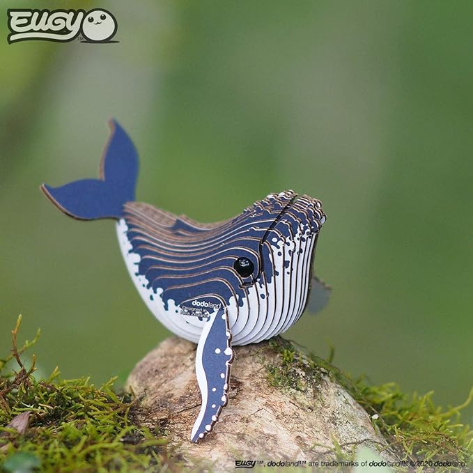 Eugy Humpback Whale 3D Puzzle, 25 Piece Eco-Friendly Educational Toy Puzzles for Boys, Girls & Kids Ages 6+