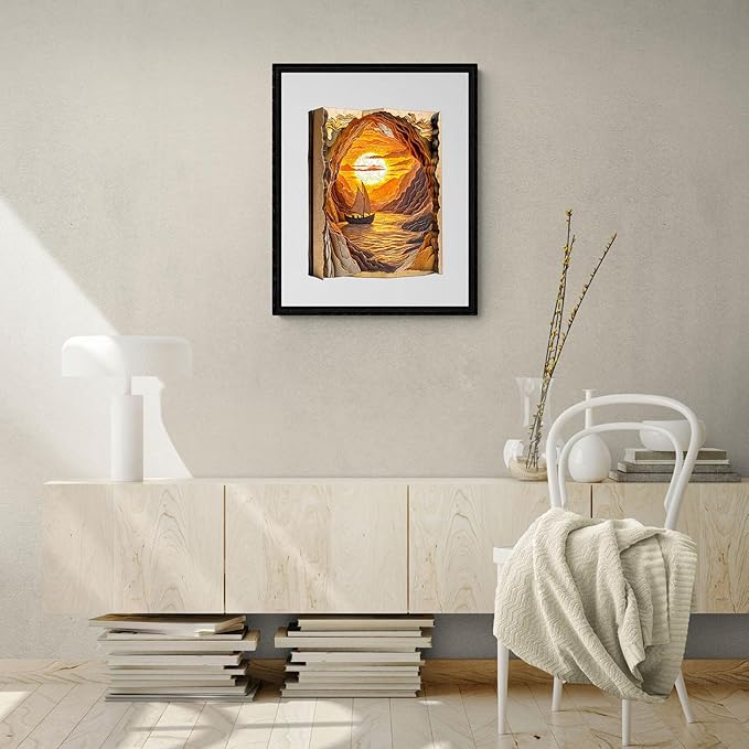 Wooden Puzzles for Adults - Sunset Sailing Wooden Puzzle - Unique Animal Shape Wood Cut Puzzles - Eco-Friendly Home Office Decor (M-11.4 * 11.3in)