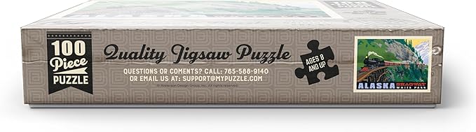 MyPuzzle Alaska: Skagway, Vintage Poster - Premium 100 Piece Jigsaw Puzzle for Adults