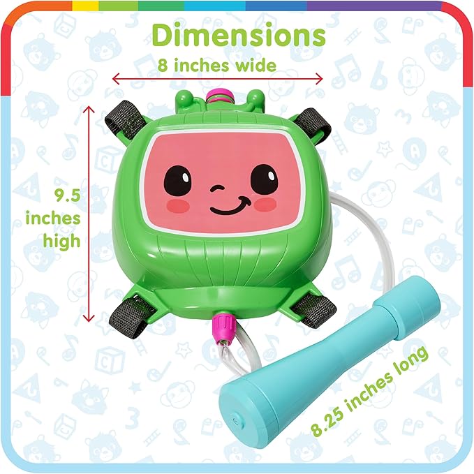 Cocomelon Water Backpack Water Toy, Outdoor Water Blaster for Kids