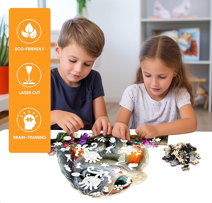 Wooden Puzzles for Adults 500 Pieces,Wonderful Easter Bunny Wood Puzzles,Unique Shaped Flower Rabbit Wooden Jigsaw Puzzles,Creative Bunny Gifts,16.4"x15.3"