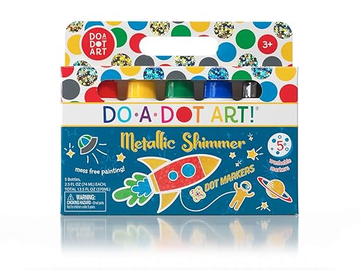 Kids Washable Dot Art Markers - New Metallic Shimmer Paint Daubers Non-Toxic For Children, Toddlers Preschool and Kindergarten Teachers The Original Dot Markers By Do A Dot Art!, Made in the USA