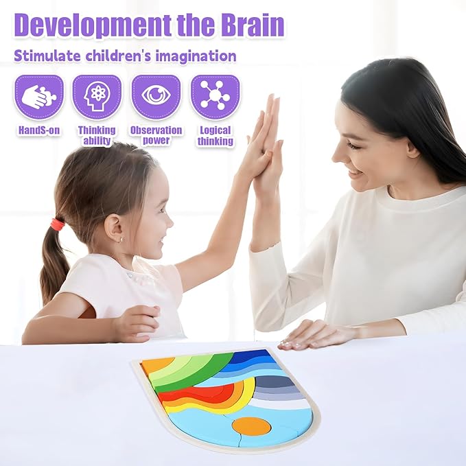 Jigsaw for Baby Boys, Wooden Puzzles for Toddlers 3-5, Boys Girls Birthday Gift for Kids Ages 4-6, Toddler Puzzles Montessori Toys for 3 Year Old, Great Gifts for 3+ Year Olds (Hills)