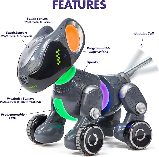 Educational Insights PYXEL A Coder’s Best Friend - Coding Robots for Kids with Blockly & Python Coding Languages, Easter Basket Stuffers for Kids, Coding for Kids Ages 8+, STEM Toys