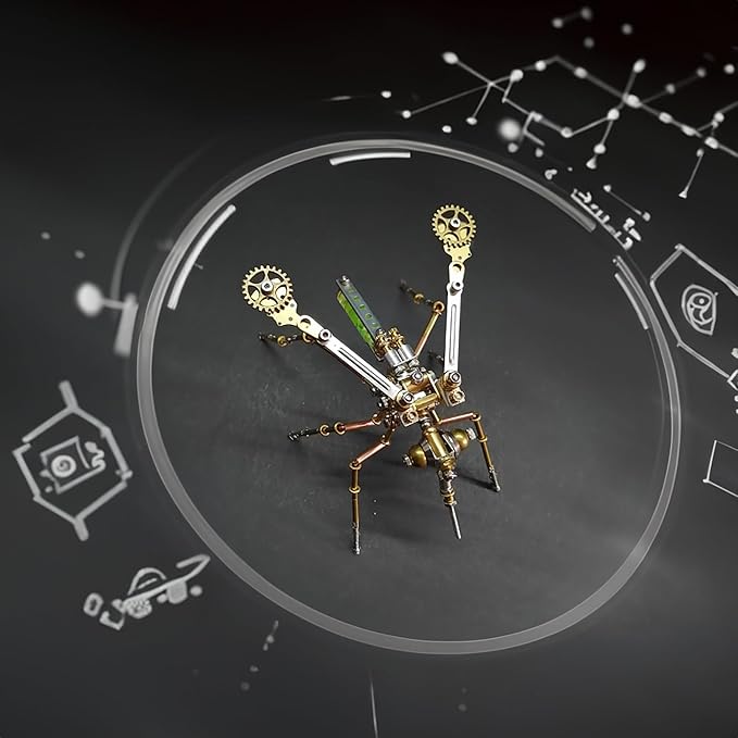 Steampunk Metal Insect Bug Mechanical Sculpture Clockwork 3D Steampunk Metal Puzzle Insects Mosquito Model Personalized Gifts Mind Relaxation Building Project (Mosquito)