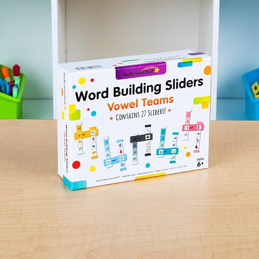 Really Good Stuff Word Building Sliders: Vowel Teams - 27 Sliders l Phonics l ELA Learning Essentials l Gr 1-3