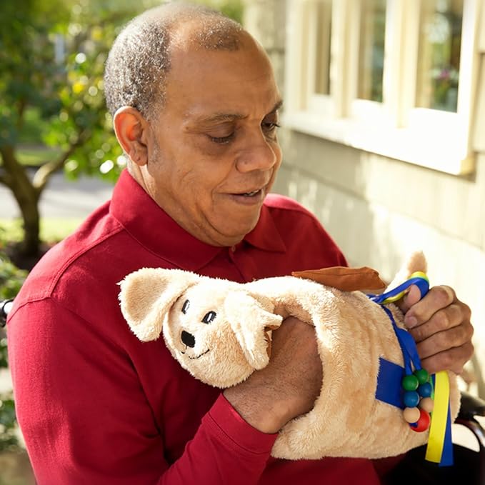 Twiddle Premium Dementia Activities for Seniors - Comforting Alzheimer’s Products for Elderly - Engaging Sensory Items for Adults and Kids (Pup)