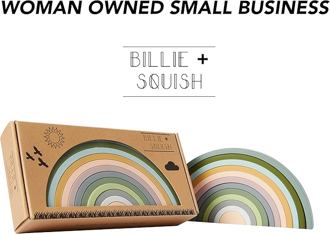 Silicone Rainbow Stacking Toy - Largest on The Market 12 Layer Montessori Toys for Toddlers Stacker Learning and Development Toy - Boho Baby Color (Jungle)