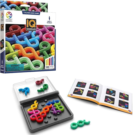 SmartGames IQ Noodles - A Travel Friendly Logic Puzzle for Ages 7 - Adult with 120 Challenges and 2 Play Modes!