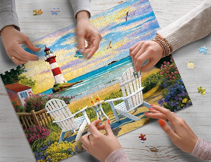 500 Piece Jigsaw Puzzle for Adults and Teens and Kids Summer Fun Best Gift Happy Games Coastal Sunset