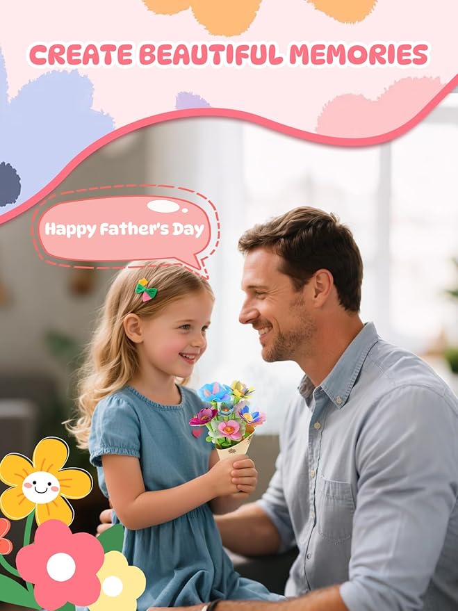 AiDolls Fabric Flower Bouquets Toys, DIY Craft Kits for 3+ Years Girls & Boys Children