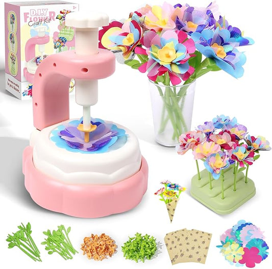 Yaozyety DIY Flower Bouquets Toys, Craft Kits Toys for Kids - Fabric Flower Crafts, Making Arts & Crafts Activity Kit for Girls Ages 4 5 6 7 8, Preschool Learning, Birthday Gift for Girl
