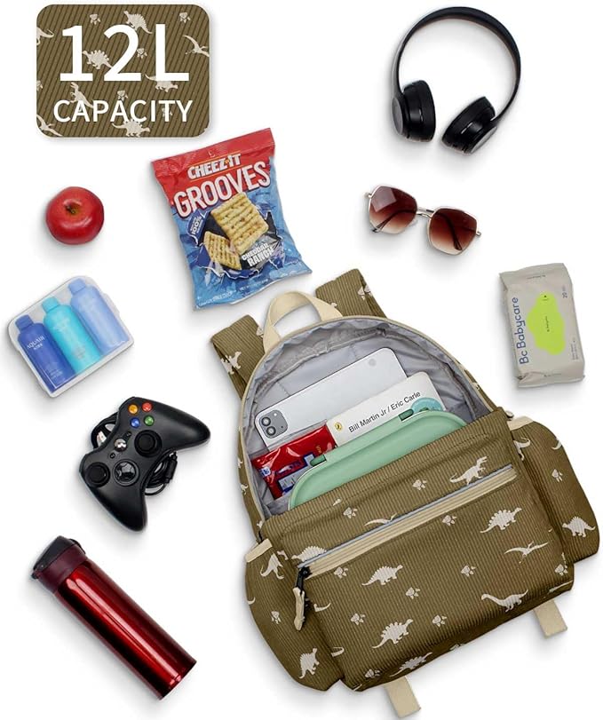 Corduroy Toddler Backpack for Boys 2-5: Preschool Backpack for Boys Girls - Cute Kids Backpack for Boys 13.5" H Fit Folder