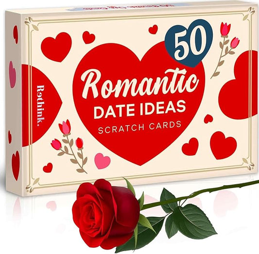 QUOKKA 50 Romantic Date Ideas – Scratch-Off Cards for People – Unique Game to Strengthen Connection, Spark Fun, and Make Every Week a Romantic Adventure (Set1)
