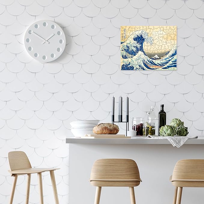 Adults Wooden Puzzles, Wooden Jigsaw Puzzles, Unique Irregular Shape Sea Wave Wood Puzzles, 200 Pcs, Wall Art Decoration for Home