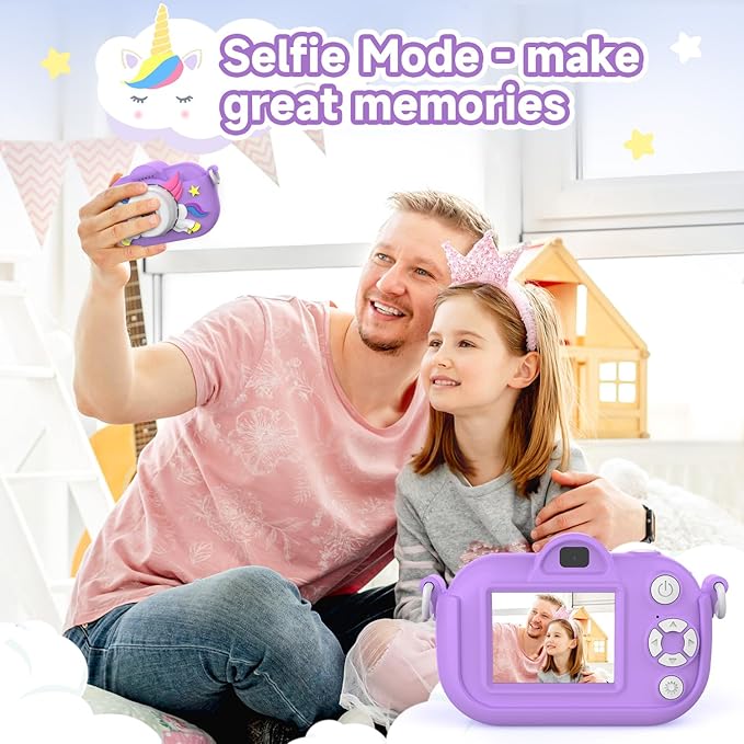 Kids Camera Digital Camera for Age 3-8, 1080P Toddler Video Camera for Kid with 32GB SD Card, Toddler Girls Toys Age 6-8, Christmas Birthday Gifts for Children Kid
