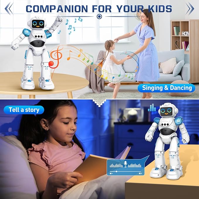 Robot Toys for Kids - Smart Talking Voice Remote Control Robot, Gesture Sensing Programmable Emo Robots Toy for Age 3 4 5 6 7 8 Year Old Boys Girls Birthday Gift Present