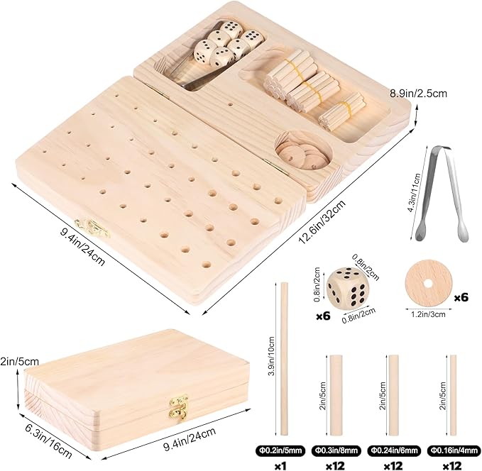 Wooden Pegboard for Finger Dexterity, 36-Hole Wooden Hand Therapy Peg Board with Finger Exercise Tools, Occupational Therapy Toys for Adults to Improve Fine Motor Skills and Hand-Eye Coordination