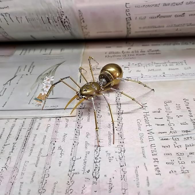 Steampunk Bug Mechanical Sculpture Insect Clockwork 3D Steampunk Metal Puzzle Mechanical Insects Model (Ghost Spider)