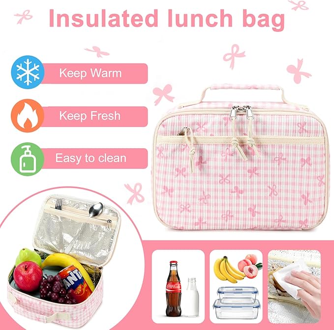 LEDAOU Kids School Backpack with Lunch Box for Girls Boys Toddler BookBag School Bag Preschool Kindergarten Back pack