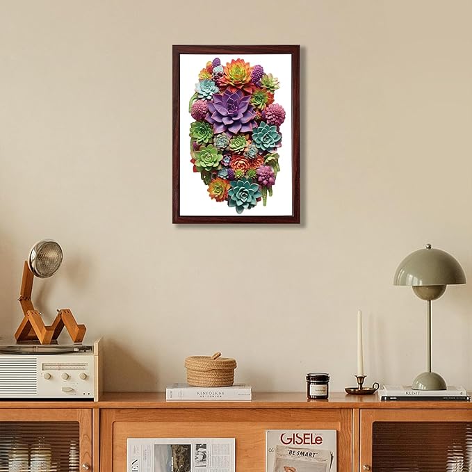 delobil Puzzles for Adults with Puzzle Saver - Succulent Wooden Puzzle Unique Liberty Adult Jigsaw Puzzles Brain Teaser Family Game Gift 200 Pieces 12.6" X 7.8"