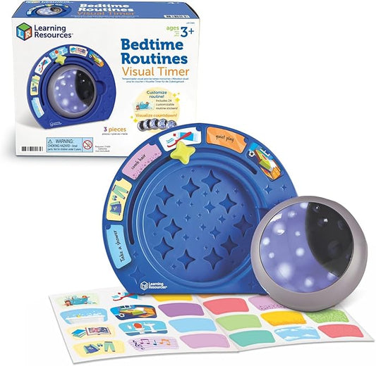 Learning Resources Bedtime Routines - Visual Timer for Kids, Night Light, Time Management Tools for Daily Organization, Count Down Clock, Homeschool Supplies