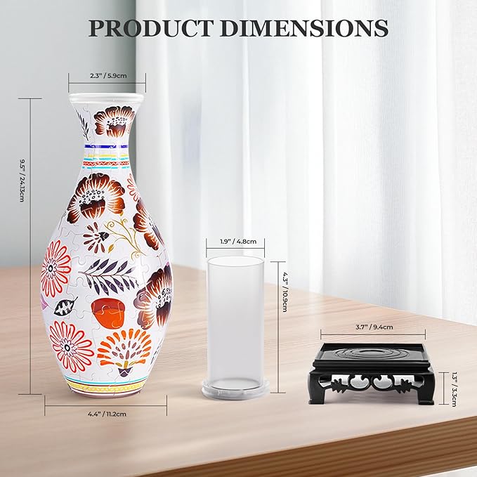 3D Puzzle Vase with Wheat Field Landscape, 160 Pieces DIY Decorative Vase for Home Decor & Gift