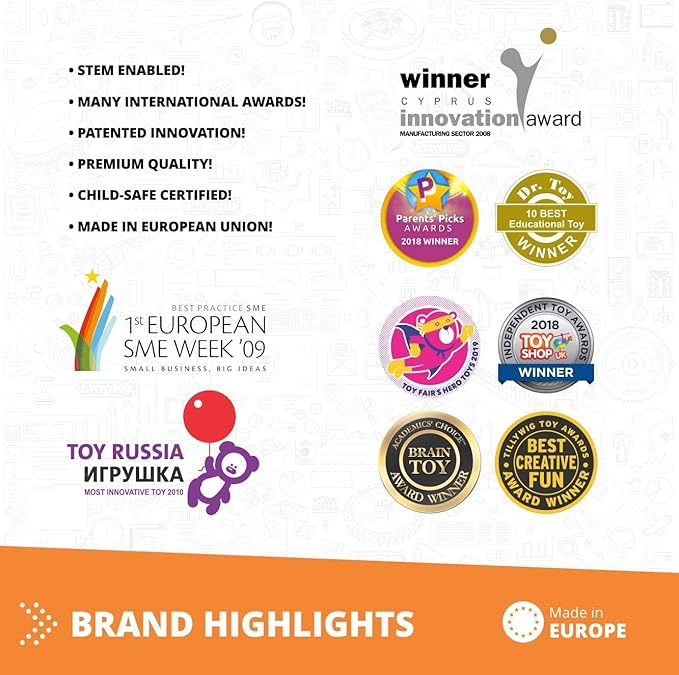 Engino STEAM Labs, Learning About Vehicles, STEAM Kit for Ages 3+, Building Blocks, STEM Kit for Girls & Boys, Learning & Education Toys, Kindergarden Toys (5 Models)