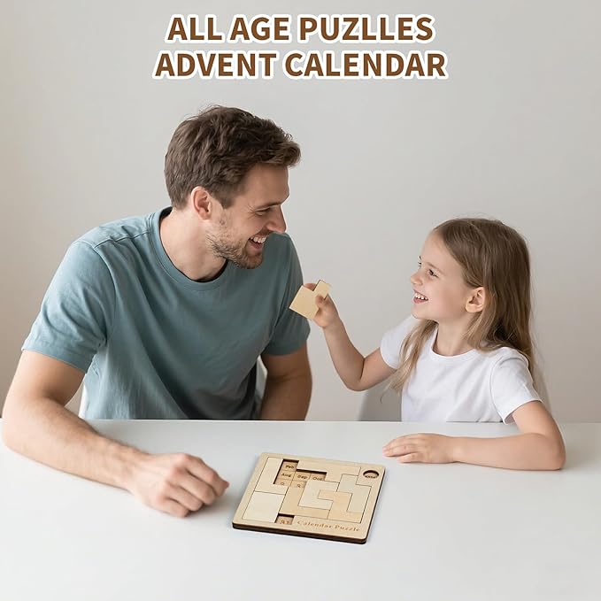 Daily Calendar Puzzle Wooden，Jigsaw Puzzle Board for Adults,Challenge 365+ for Every Day,Puzzle Advent Calendar.