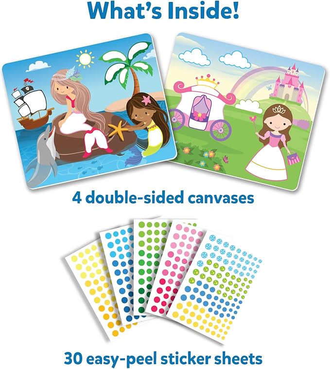 Skillmatics Dot It Sticker Art - Unicorns & Princesses, Mess-Free Fun for Kids, 500+ Stickers, Craft Kits, DIY Scrapbooking Activity, Travel Toys, Gifts for Girls & Boys Ages 3, 4, 5, 6, 7