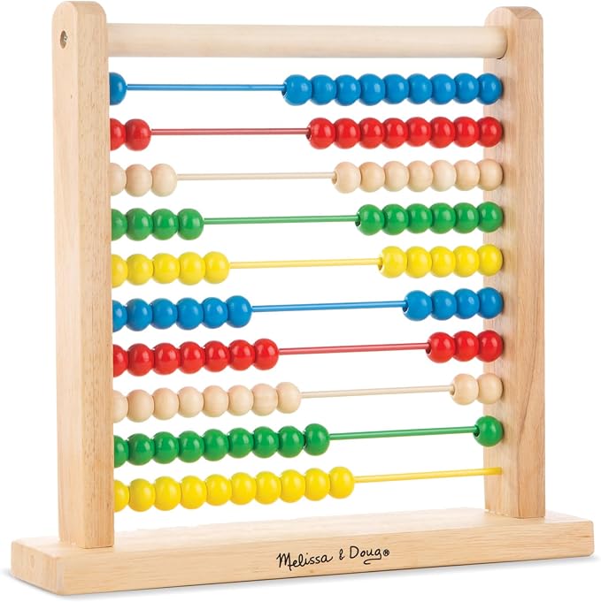Melissa & Doug Abacus - Classic Wooden Educational Counting Toy With 100 Beads