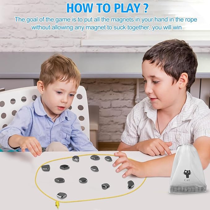 Magnetic Chess Game - Fun Tabletop Game, Strategy Game for Kids and Adults with Magnets, Fun Tabletop Multiplayer Chess for Family Party (Rope)