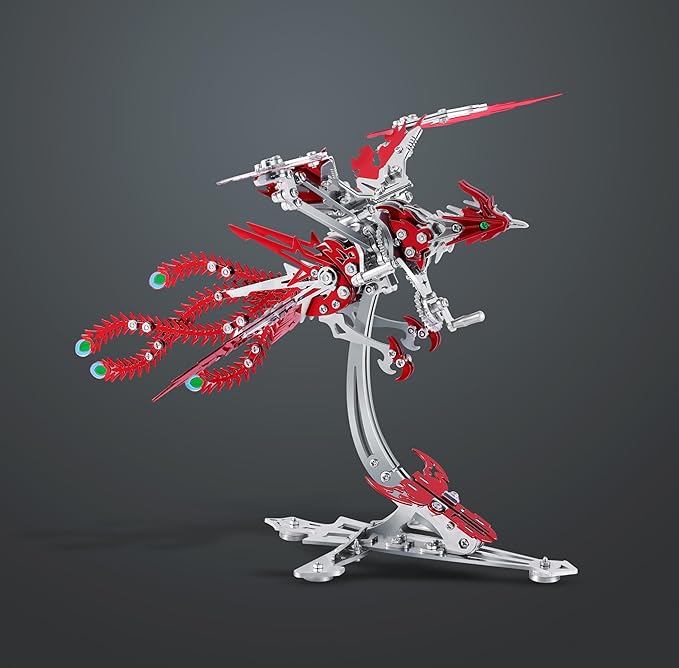 Epic Legend Metal 3D Puzzle for Adults -Rising Phoenix Rise from The Ashes: The Eternal Phoenix Metal Puzzle I Inspired by The Spirit of rebuilding of Arizona(Red)