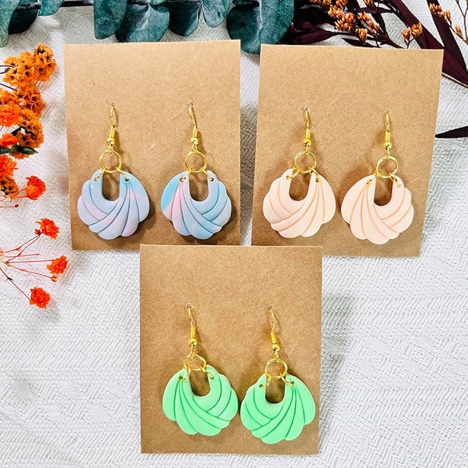 Polymer Clay Cutters – 2PCS Shell Swirl & Abstract Arch Clay Cutters for Polymer Clay Jewelry, Clay Tools and Earring Cutters for DIY Crafts and Earring Kit
